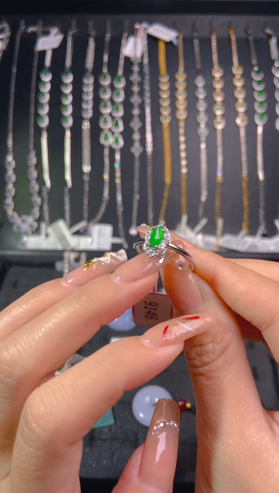 【闪购商品】翡翠戒指未镶嵌天然翡翠A货55