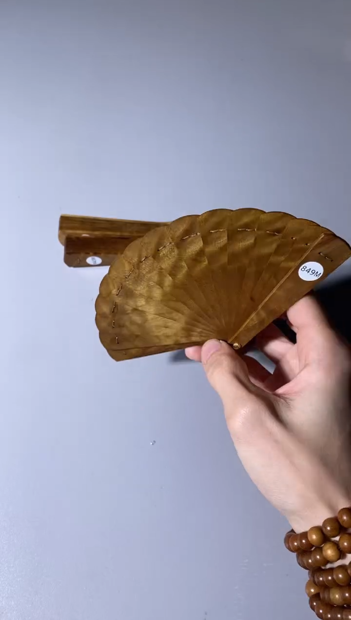 【闪购商品】金丝楠849号10cm金丝楠木小叶桢楠掌中扇