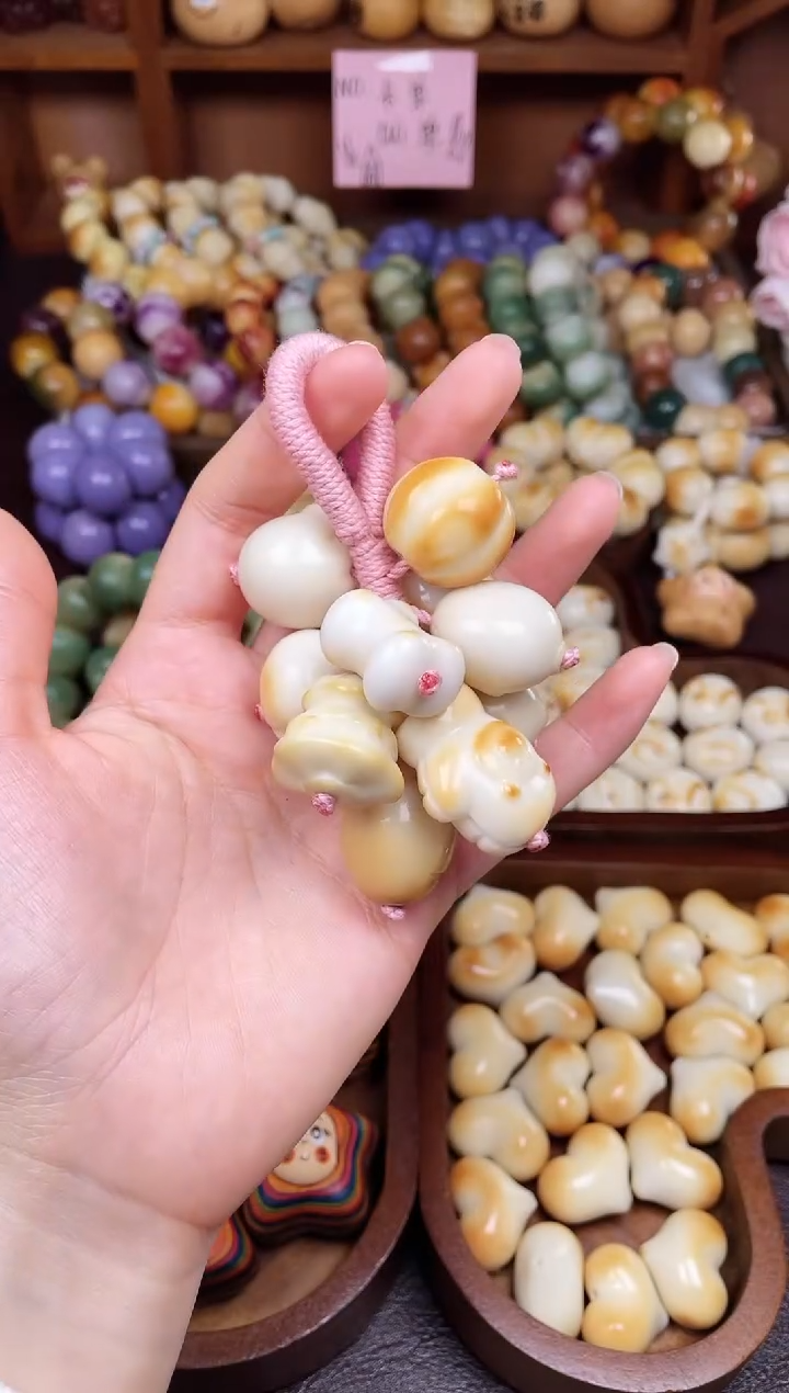 手串菩提根/象牙果Q炭烤手摇铃（11颗）