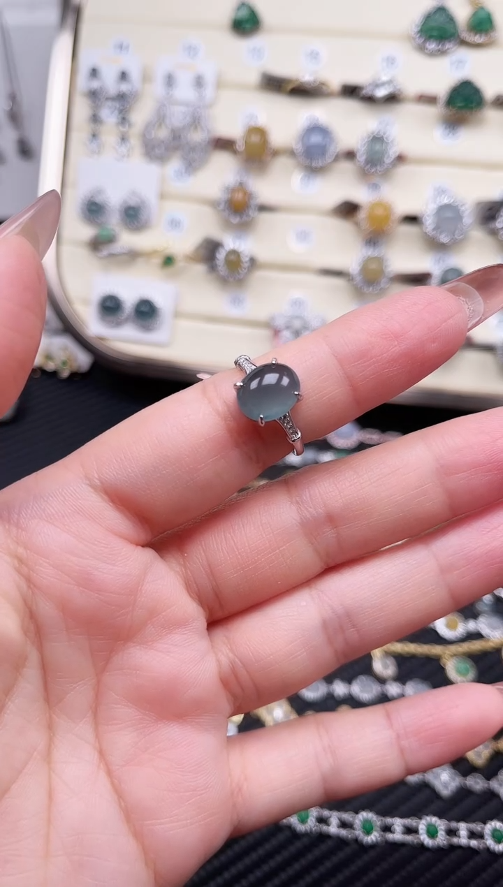 【闪购商品】翡翠戒指银S925镶嵌戒指