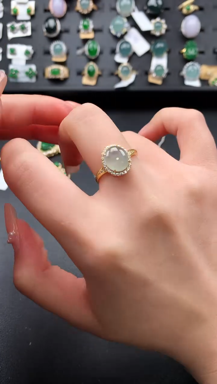 【闪购商品】翡翠戒指银S925镶嵌561412