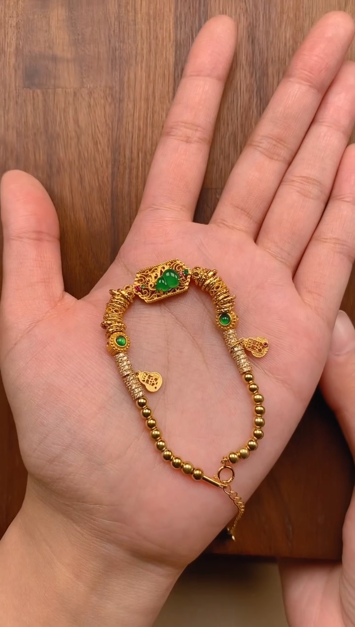 【闪购商品】翡翠手链银S925镶嵌盘缠手链 