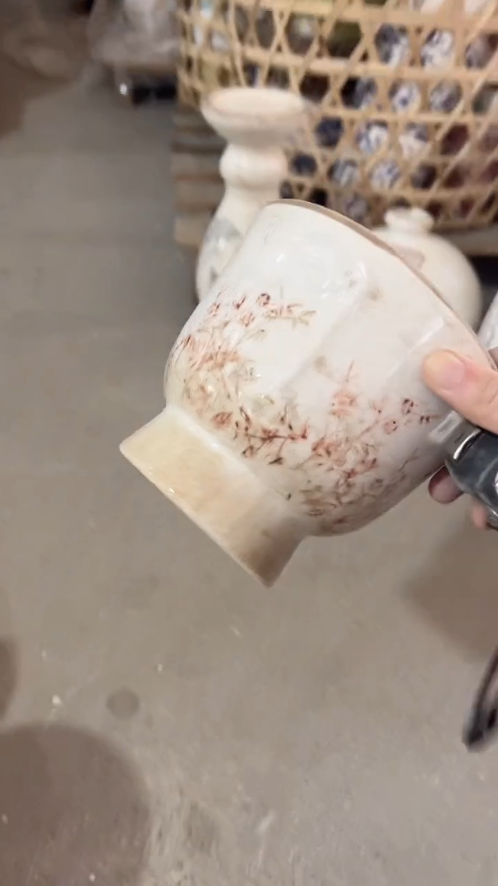 【闪购商品】陶瓷花盆高12.5cm内口13cm