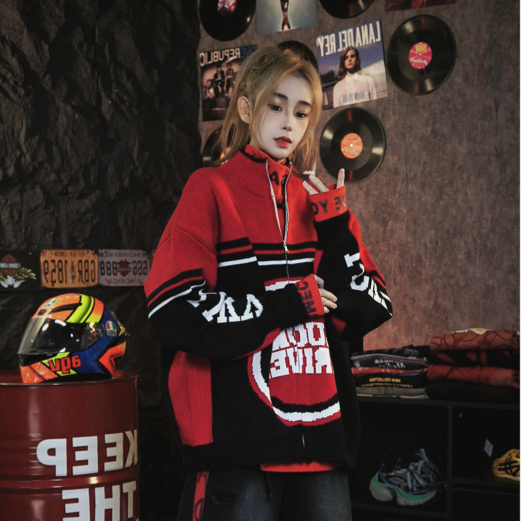 重磅小众针织机车设计毛衣夹克外套开衫男毛衣MY25006