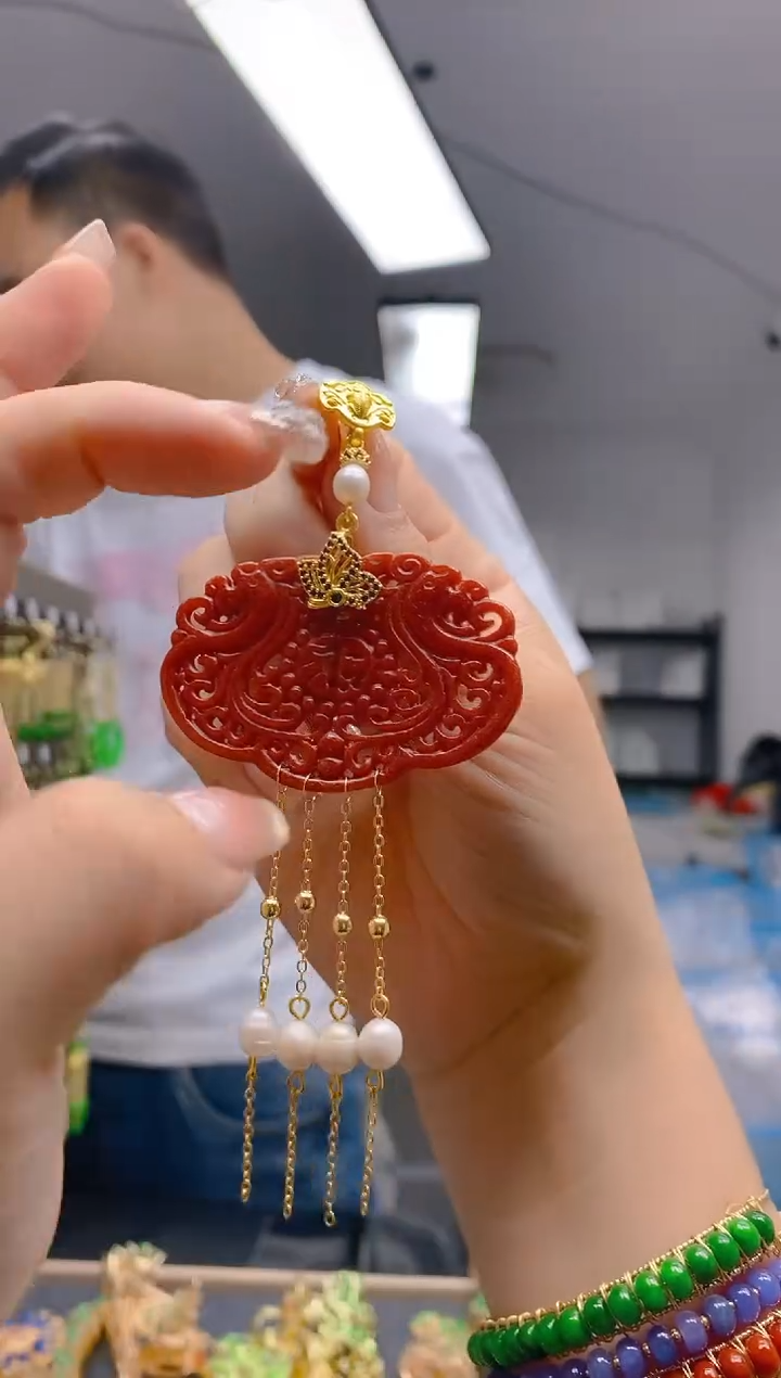 【闪购商品】翡翠耳饰合金372翡翠压襟