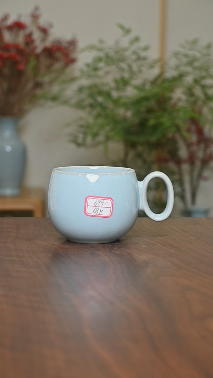 【闪购商品】其他68#微瑕天青釉无款如意杯350毫升