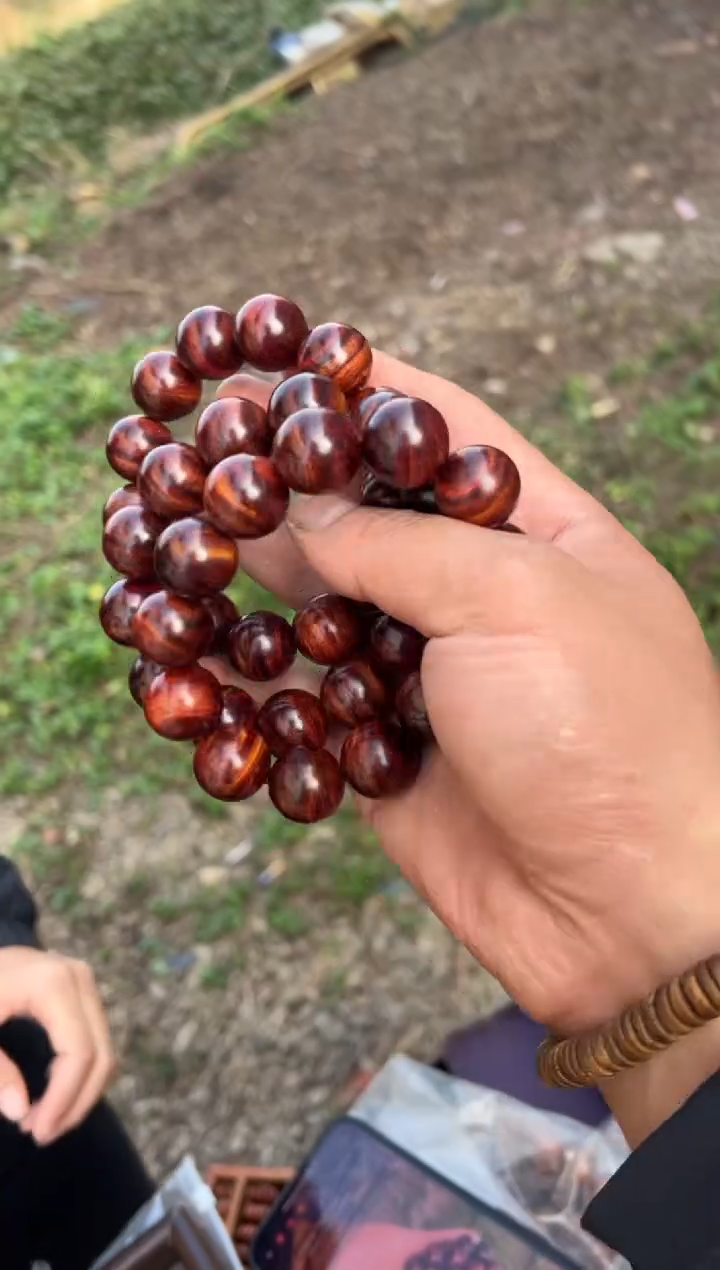 黄花梨/降香黄檀A016紫油梨1.8圆珠手串368多样性发一