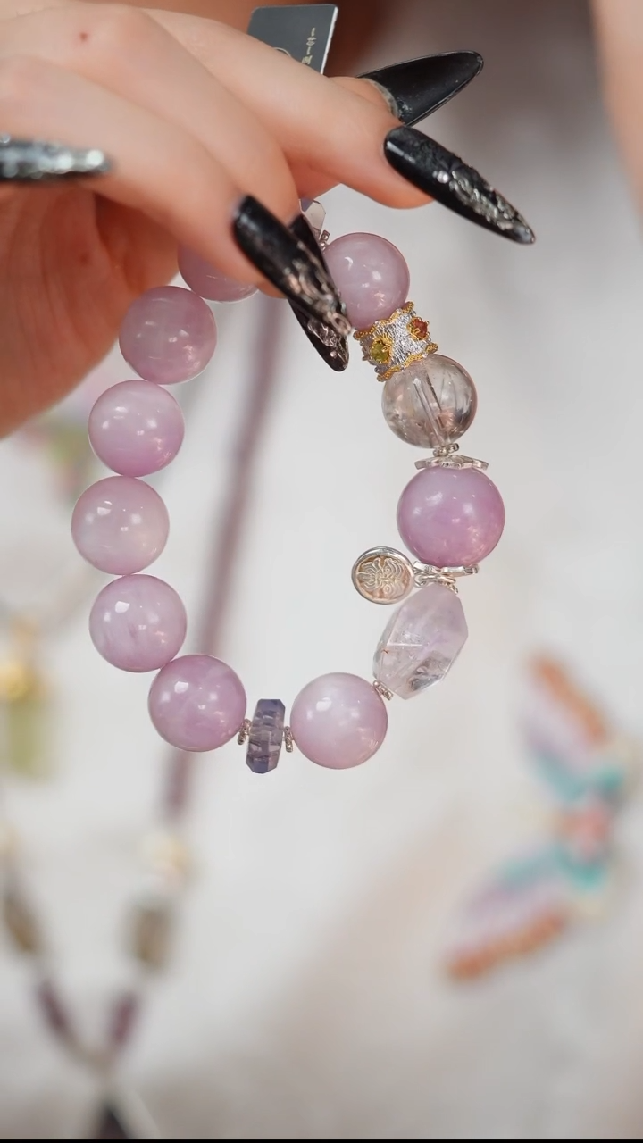 【闪购商品】锂辉石手串未镶嵌E843W  紫锂辉 手串