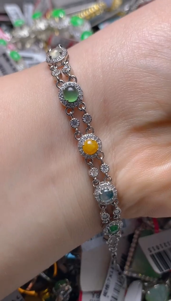 银S925镶嵌戒指翡翠百内无证书