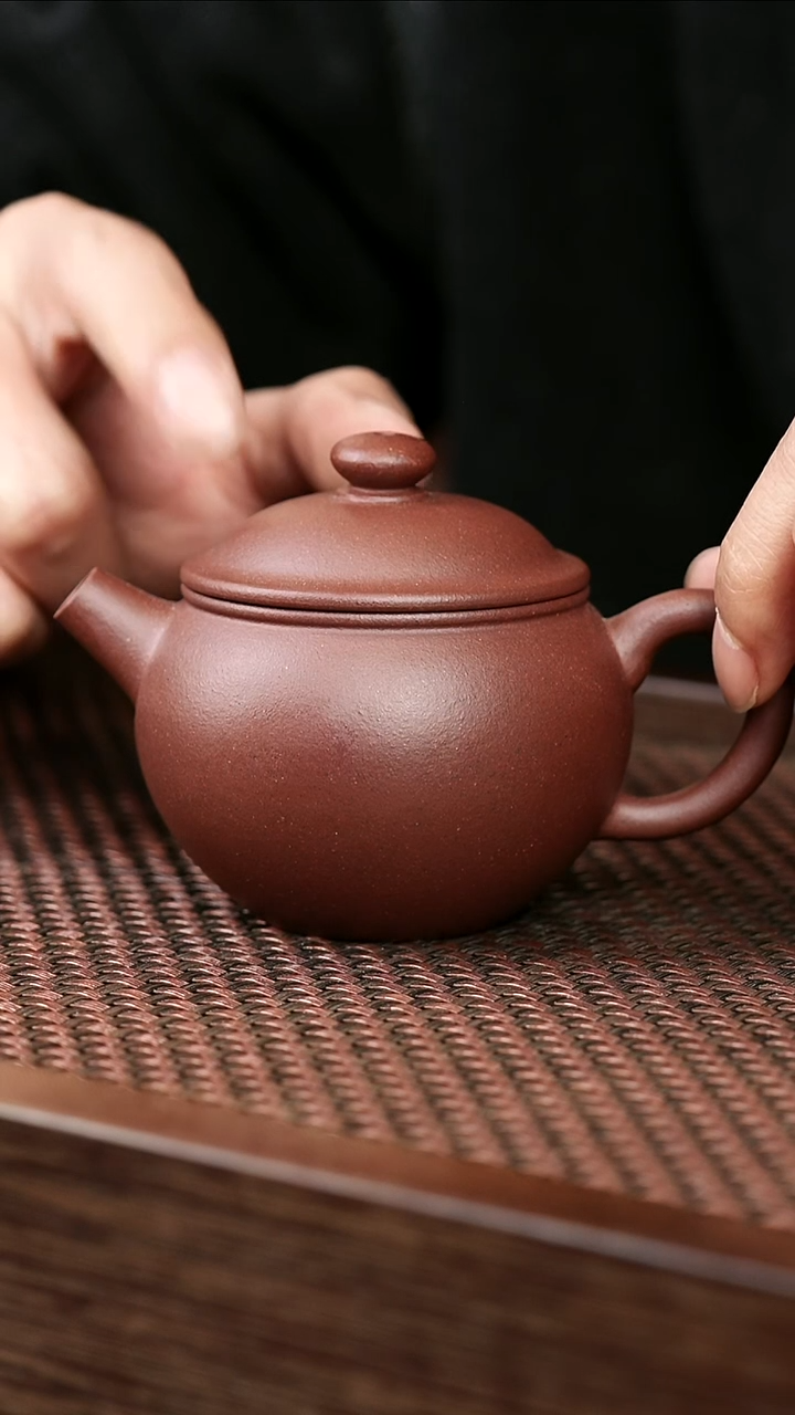 茶壶紫砂紫泥巨轮珠