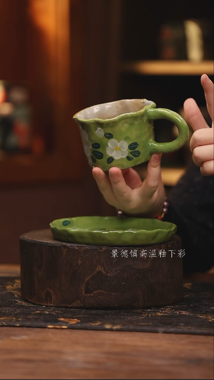 陶瓷景德镇高温釉下手绘陶瓷@L004@