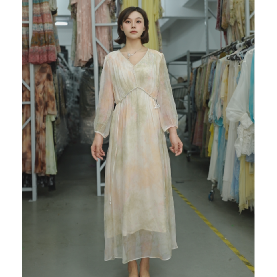 【禾枫原创表弟】重磅100桑蚕丝连衣裙C5410-18