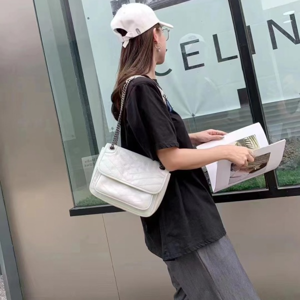【Yì CHEN】XKY-6124-白色 简约时尚女士新款轻奢单肩斜跨包