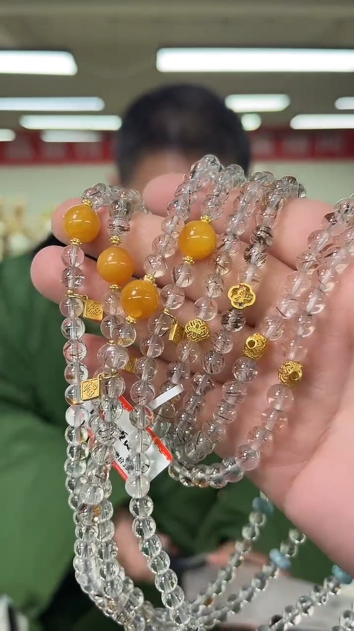 【闪购商品】水晶手链未镶嵌天然DIY多圈手串多样性发一6mm