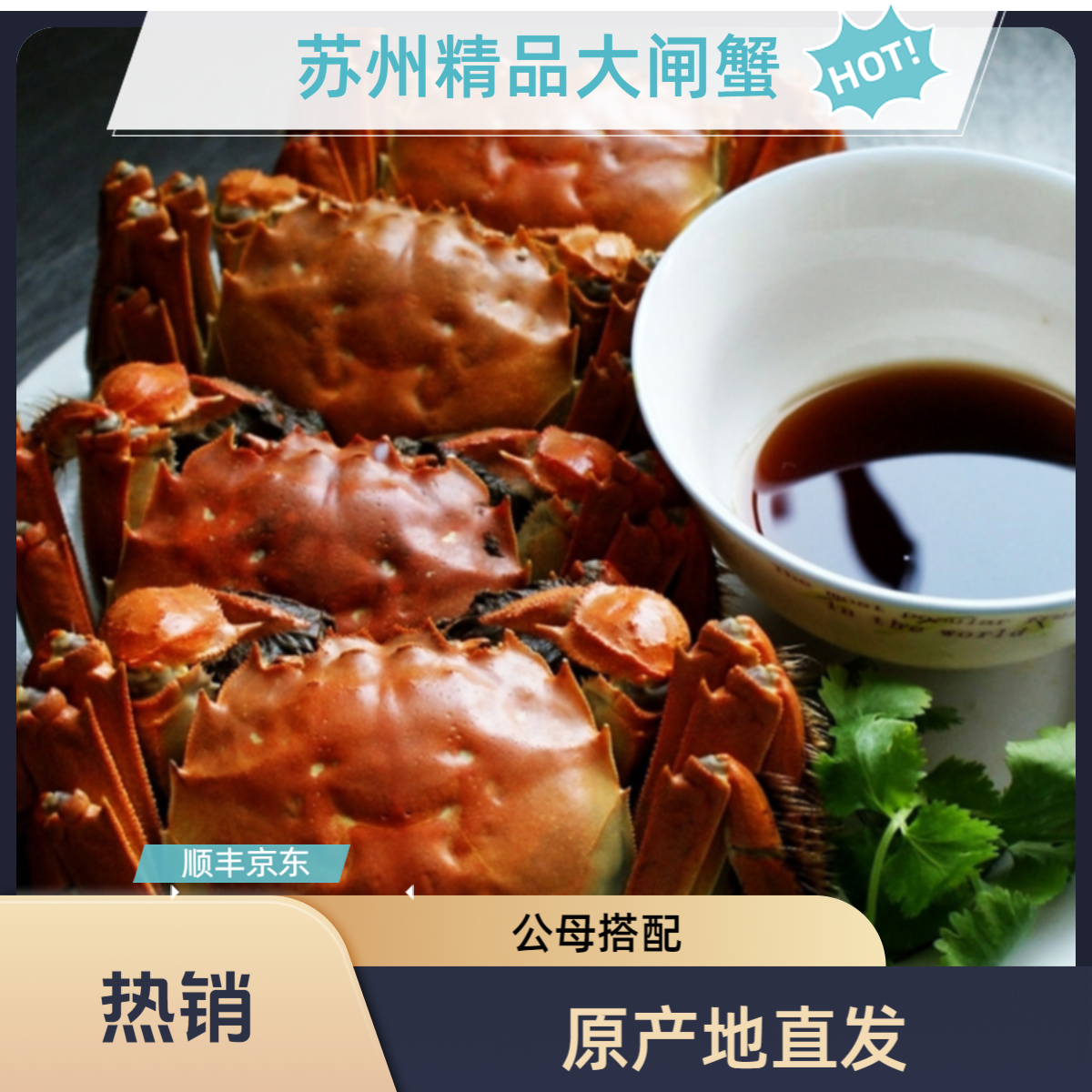 【活蟹】苏州精品大闸蟹全公4.3-4.0两8/10只顺丰京东