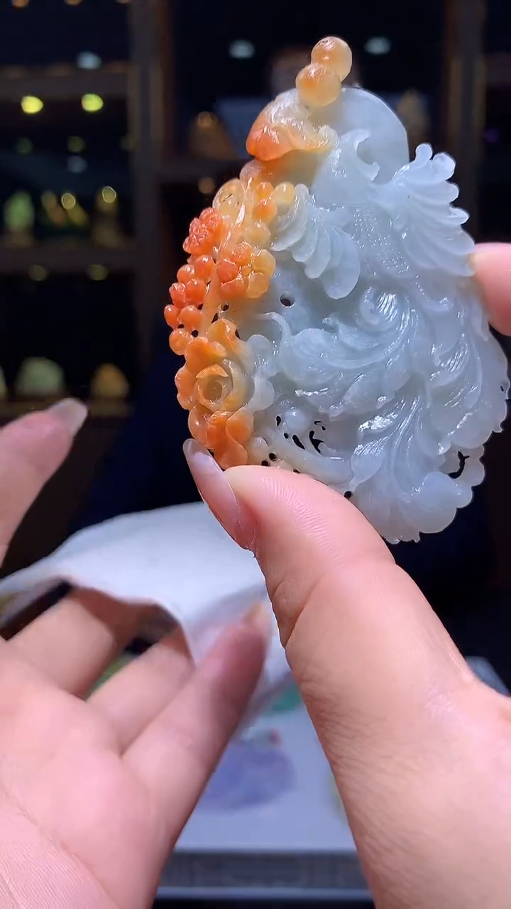 【闪购商品】定制翡翠未镶嵌1018xx-毛货挂件2