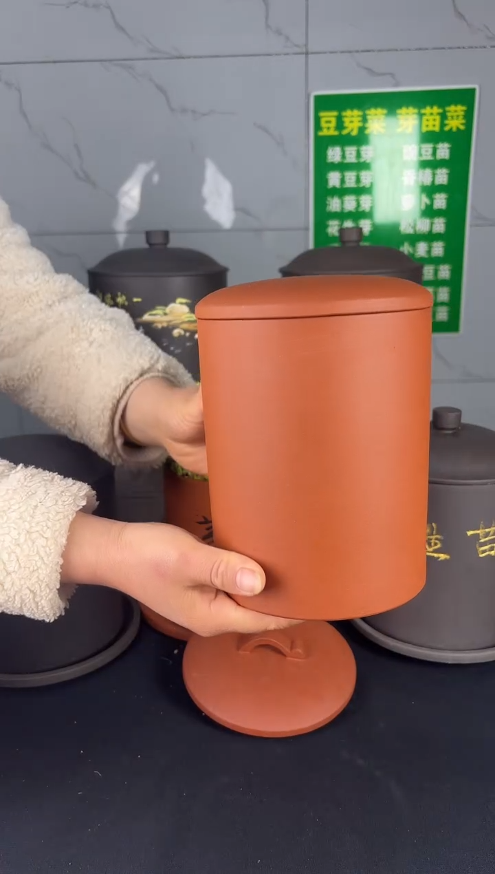 【闪购商品】紫砂中式小款直筒红泥 塑料托