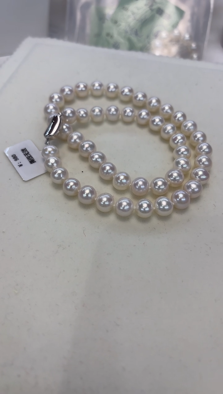 淡水珍珠银S925镶嵌颈饰8.5-9.5mm