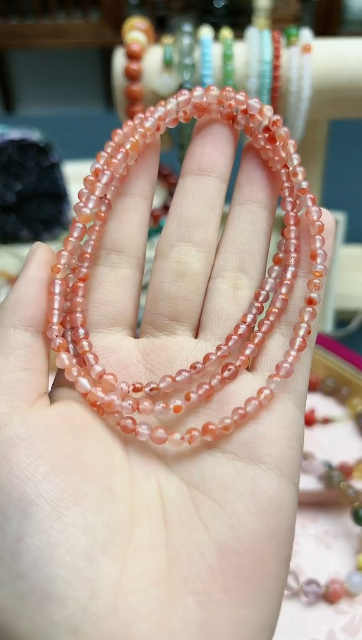 【闪购商品】南红玛瑙长串未镶嵌飘花南红4mm长串*1 JYD