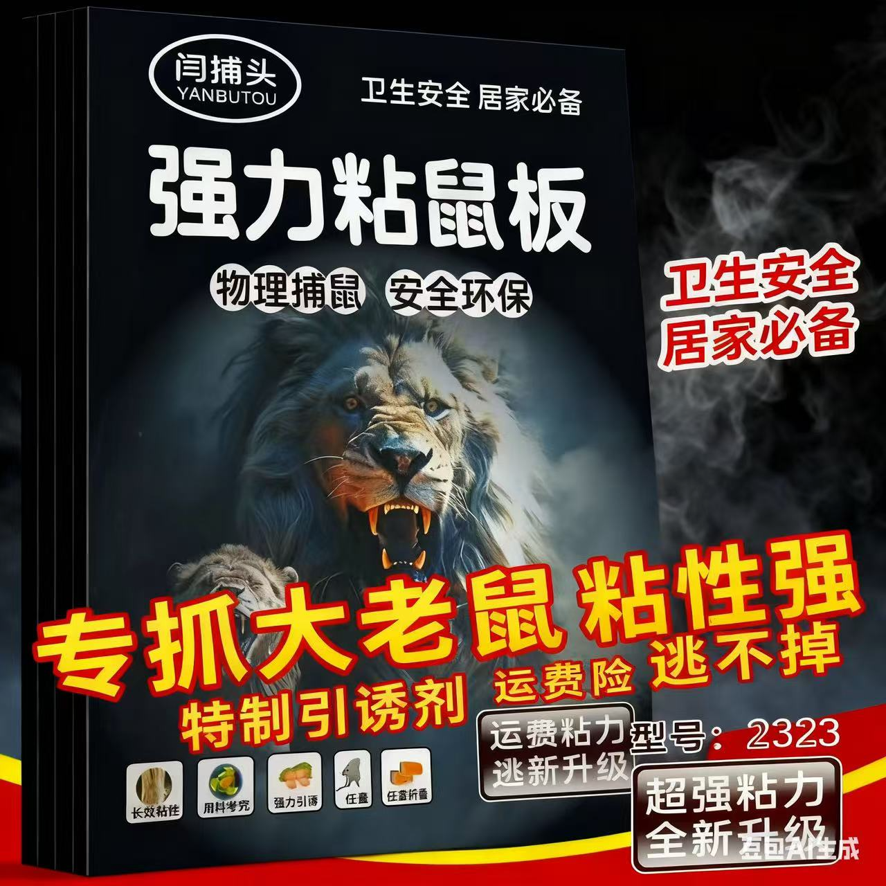 (发10本)强力酒店家用室内粘鼠板加大加厚防水环保任意折叠捕鼠