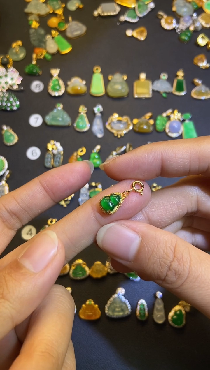 吊坠(不含链)银S925镶嵌翡翠1