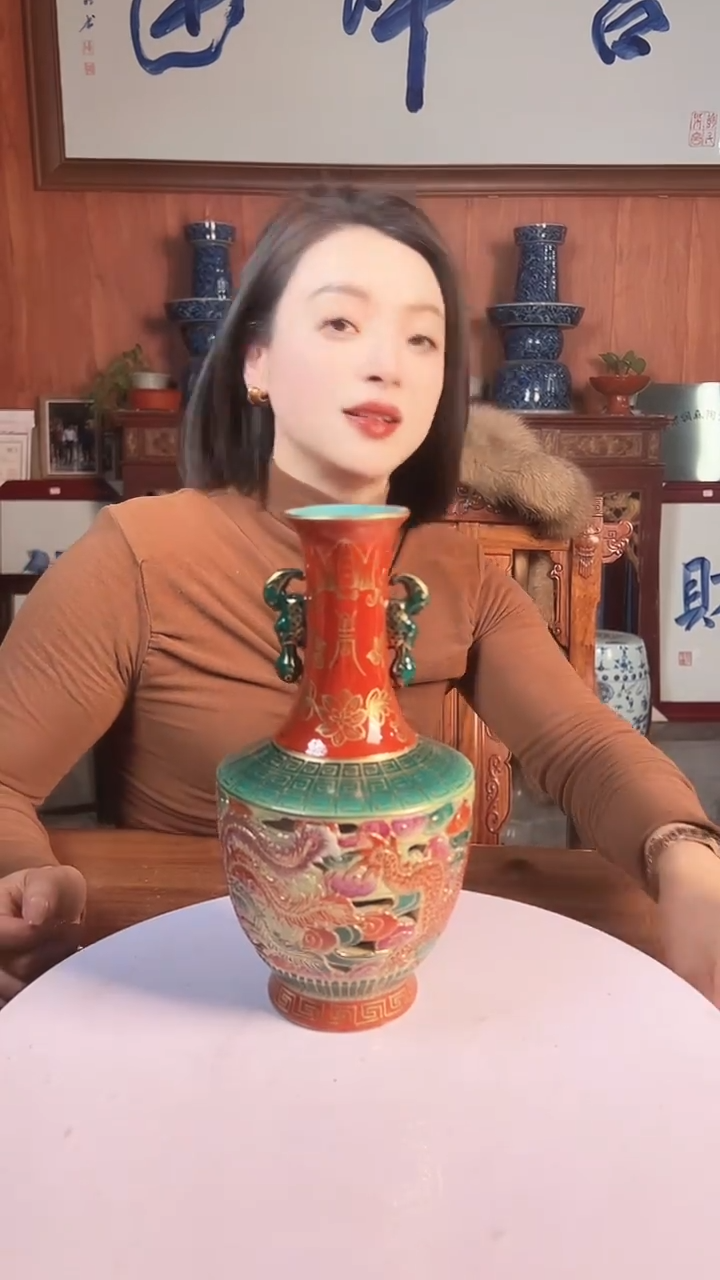 摆件陶景德镇陶瓷青花摆件26