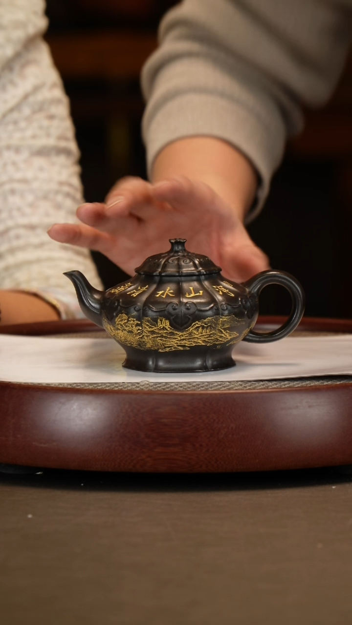 【闪购商品】紫砂茶壶【张赦棠】紫玉金砂筋纹