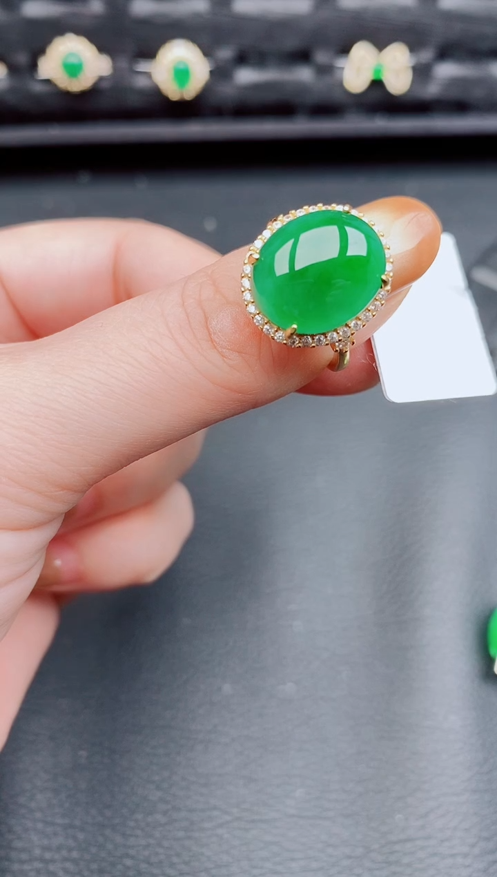 【闪购商品】翡翠戒指银S925镶嵌天然a货翡翠268