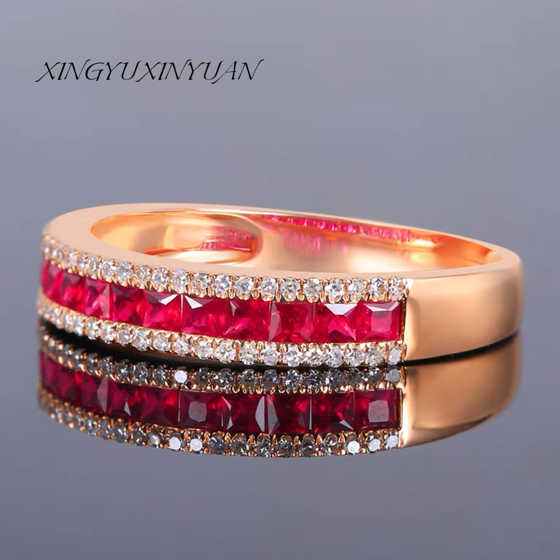 合金珐琅戒指 相思豆指环戒指时尚气质百搭满钻多样性发货F0091