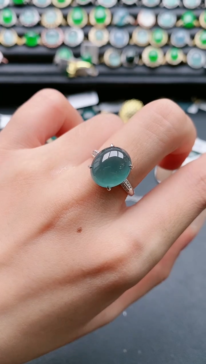 【闪购商品】翡翠戒指银S925镶嵌1111111
