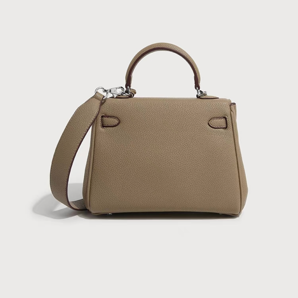 2025斜挎真皮银扣软凯包包女荔枝纹时尚百搭经典通勤单肩斜挎包