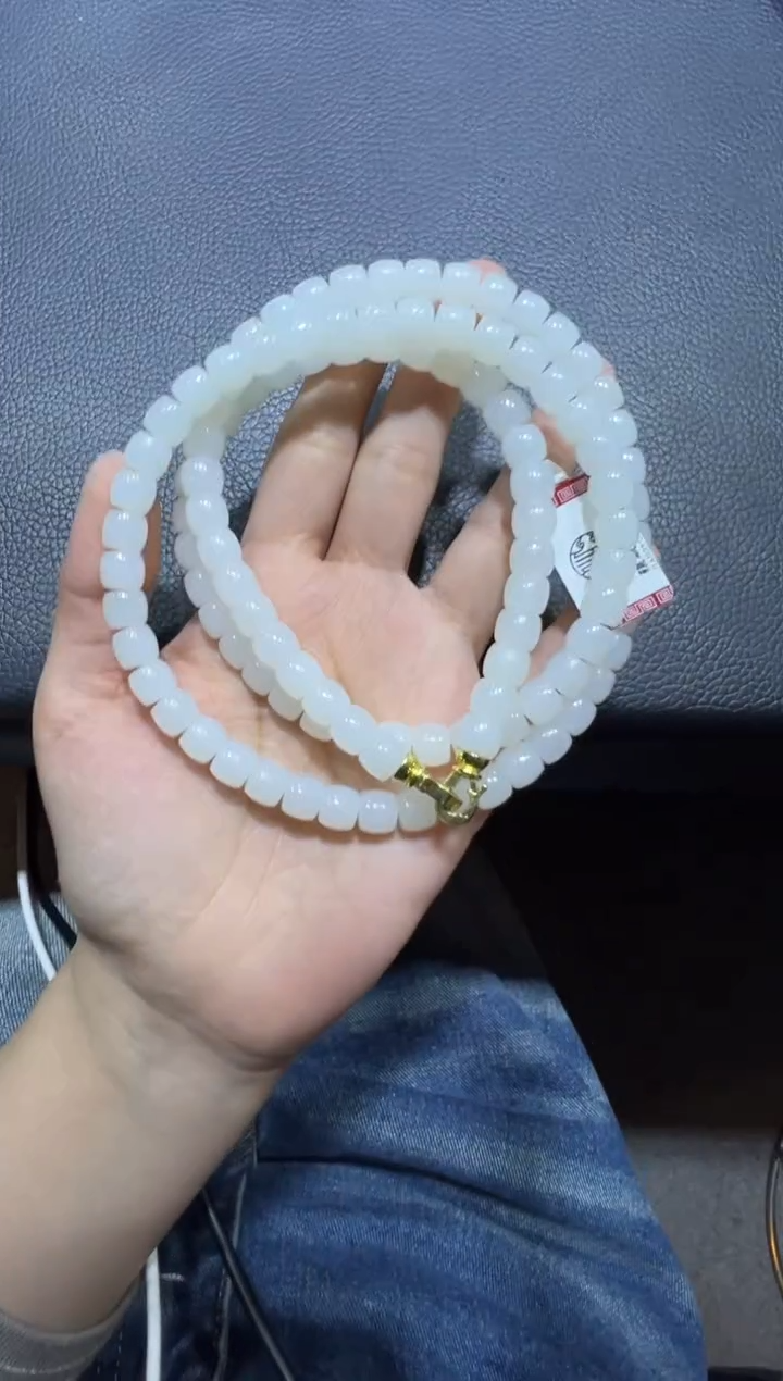 未镶嵌手串和田玉天泰白玉长串（产地直发）