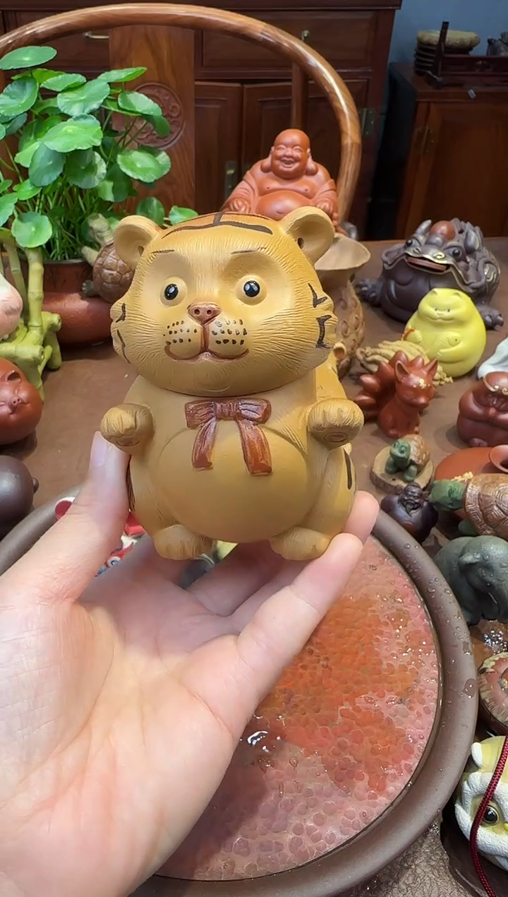 紫砂茶宠紫砂老虎茶壶
