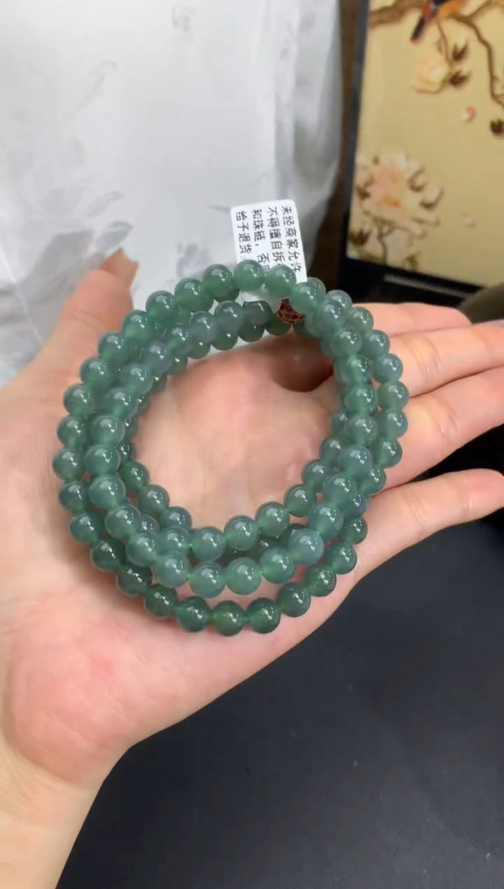 【闪购商品】翡翠手链未镶嵌危地马拉 卡6.9mm