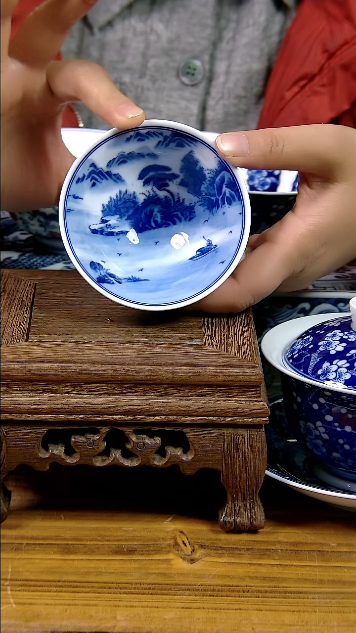 摆件景德镇陶瓷茶具茶杯摆575