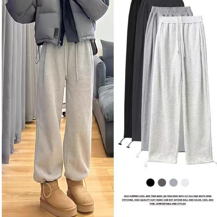 2479 春装新款纯色休闲裤宽松直筒美式加厚大码潮流卫裤 三楼