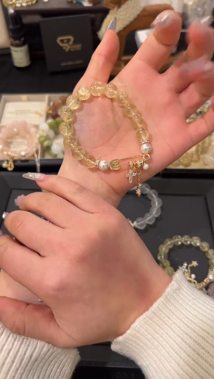 未镶嵌手链水晶黄水别针设计款手串