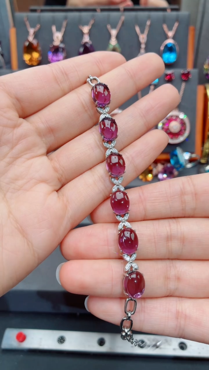 银S925镶嵌手链紫晶紫晶手链