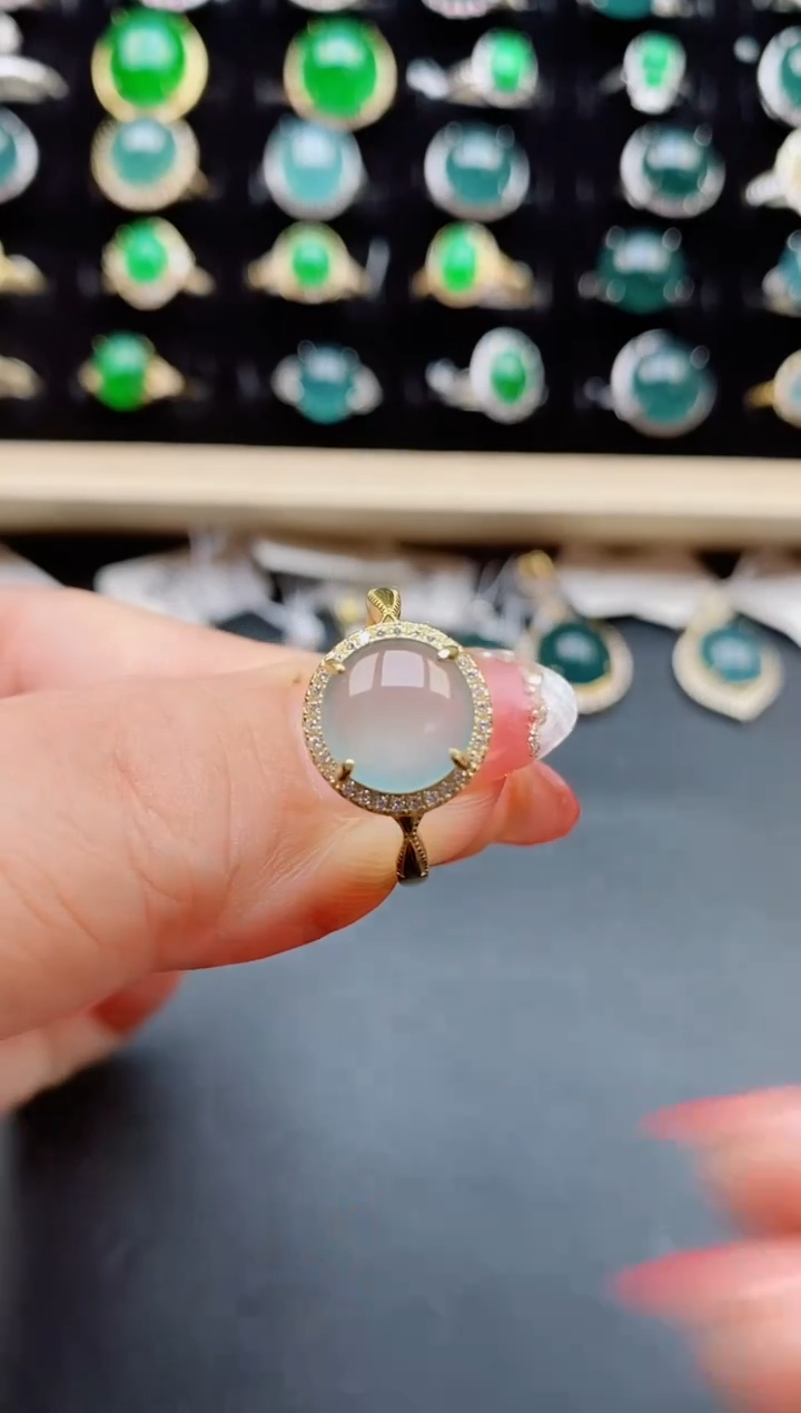 【闪购商品】翡翠戒指银S925镶嵌508505