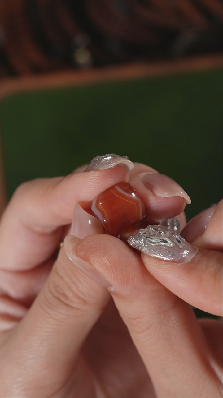 玛瑙/玉髓颈饰未镶嵌玛瑙三通文玩三通12mm