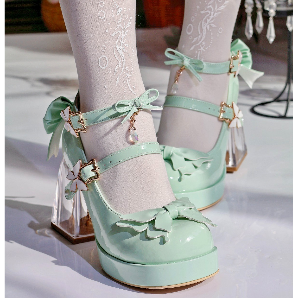 【蝶之吻】甜美lolita鞋圆头洛丽塔鞋公主风学院风玛丽珍少女lo鞋