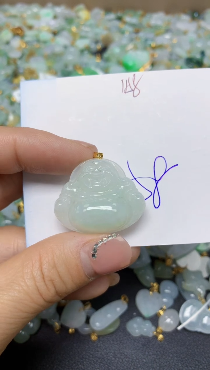 【闪购商品】翡翠挂件18K金镶嵌 天然翡翠A货