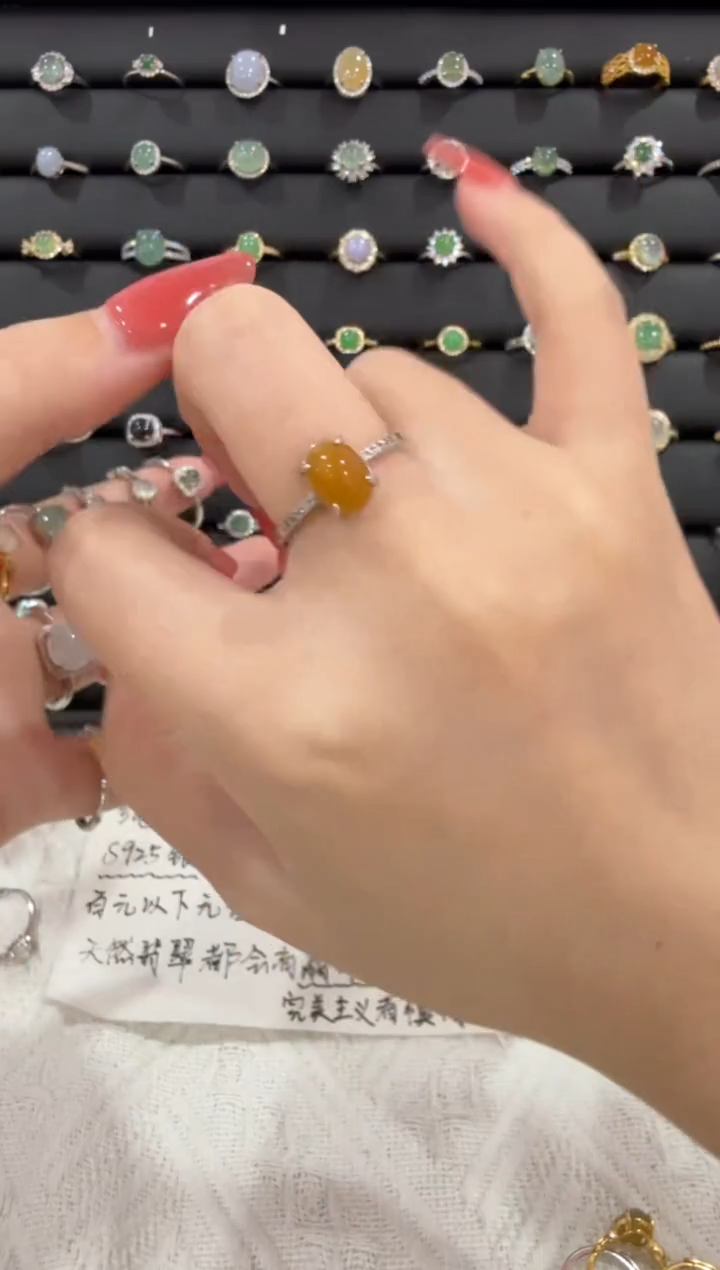 银S925镶嵌戒指翡翠279