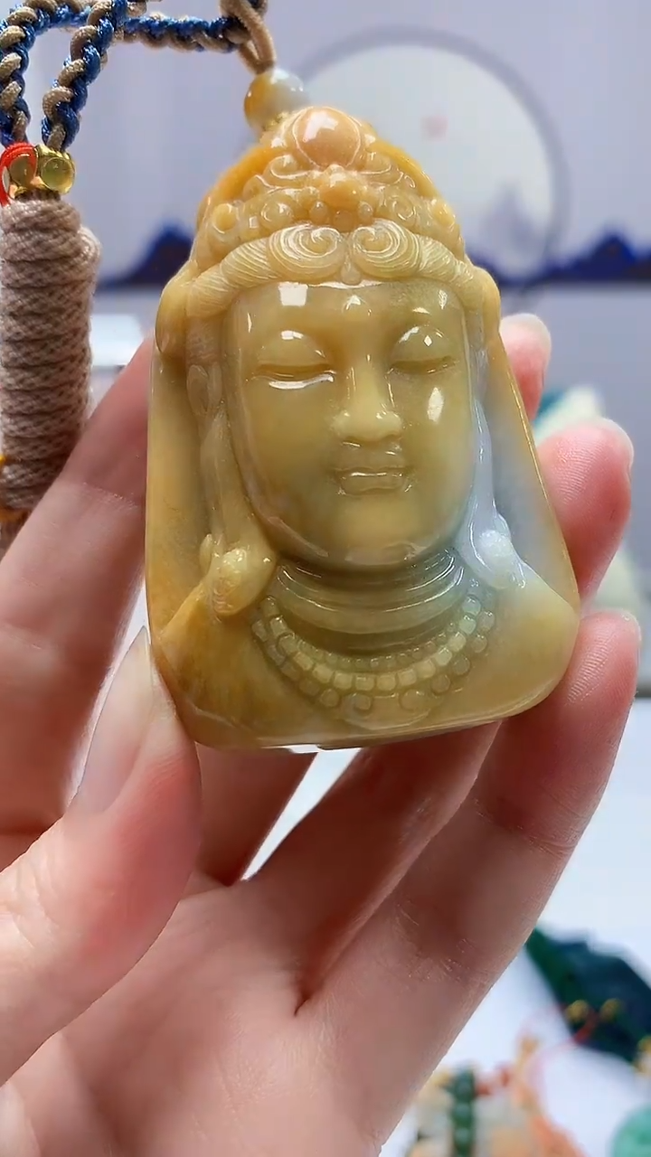 定制翡翠未镶嵌5060zm-毛货挂件观音153