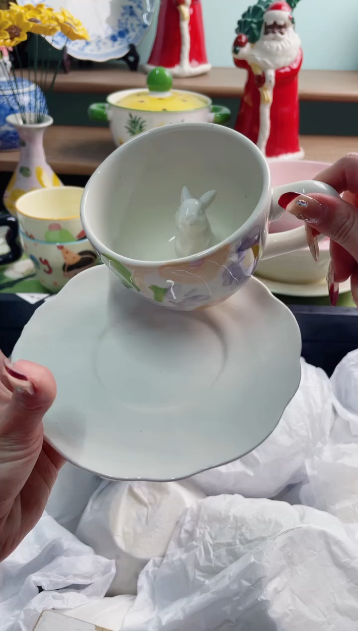 陶瓷不*中X兔子咖啡杯*******