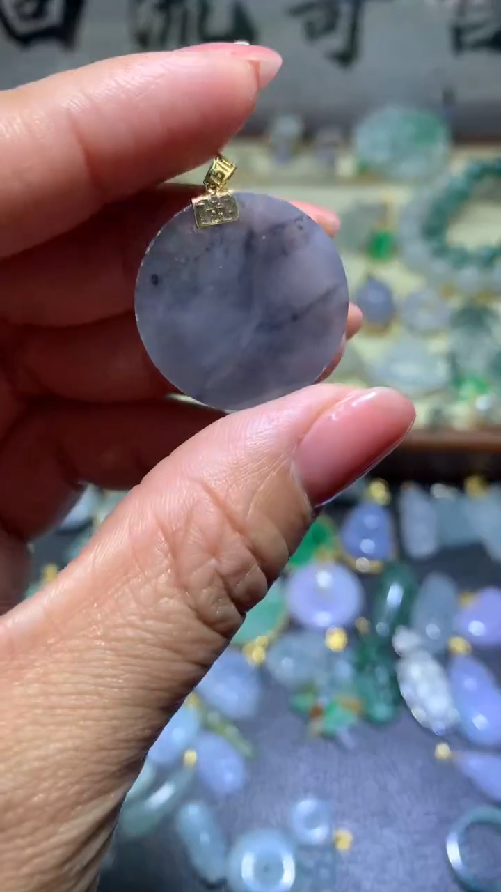 【闪购商品】翡翠颈饰18K金镶嵌065翡翠吊坠