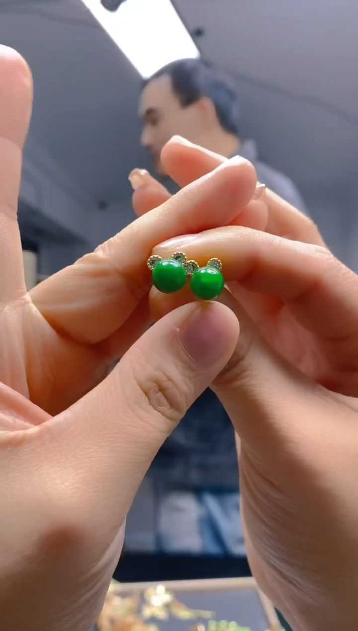 【闪购商品】翡翠耳饰合金0283翡翠耳钉