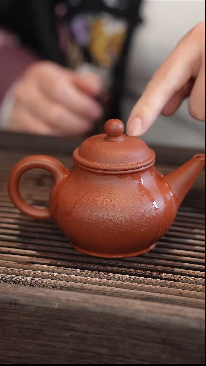 茶壶紫砂芭乐水平 北红赤铁 半手工 180cc