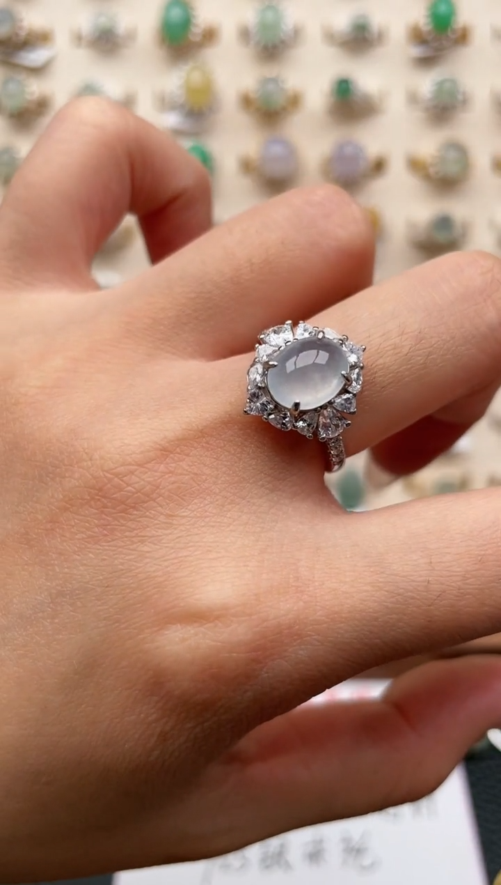 【闪购商品】翡翠银S925镶嵌戒指1111