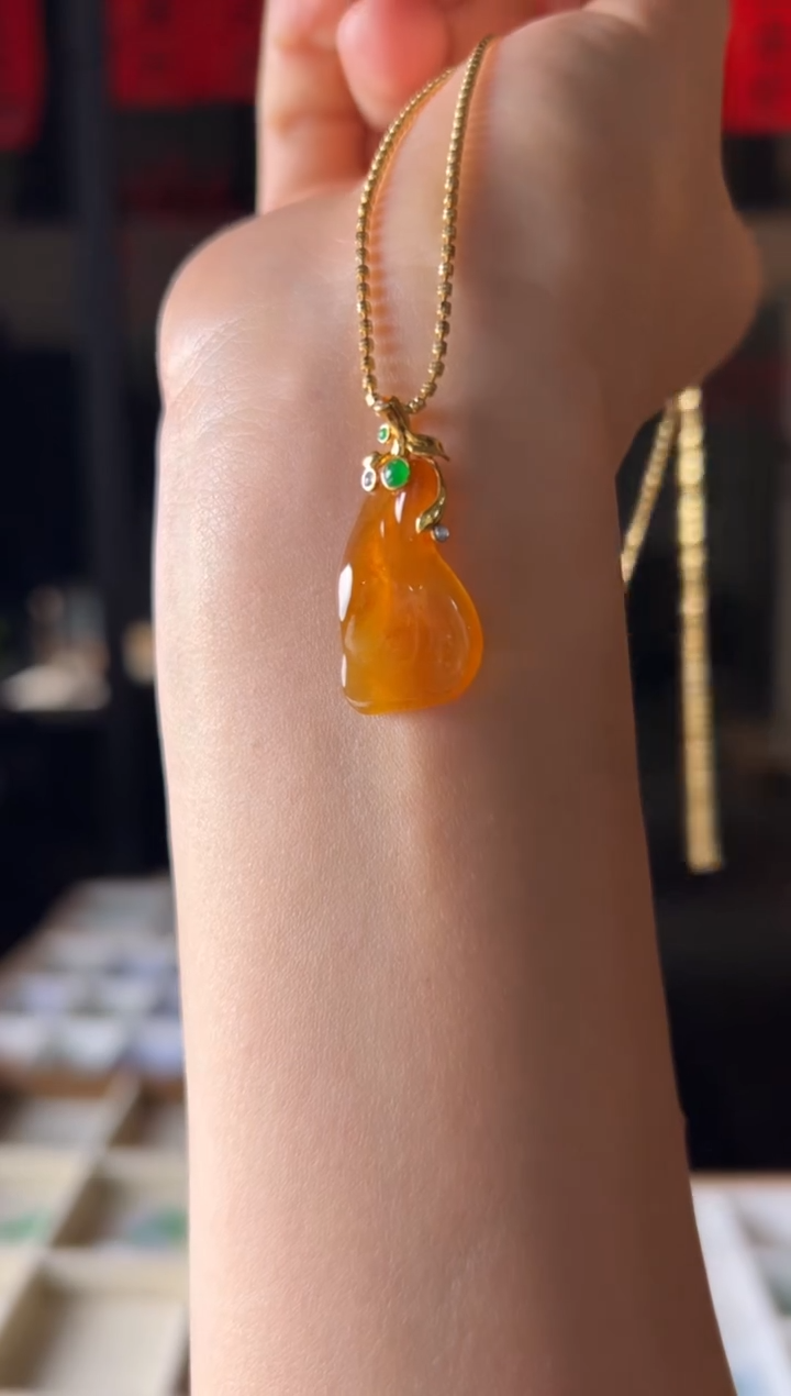 定制翡翠18K金镶嵌黄随行5500-aq